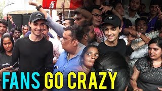 Aayush Sharma With Arpita Khan Mobbed By Fans [upl. by Longwood]