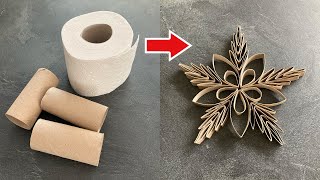 Schneeflocke  Weihnachten  Stern  Klopapier  Toilettenpapier  Basteln  DIY  Klorollen [upl. by Iorio958]