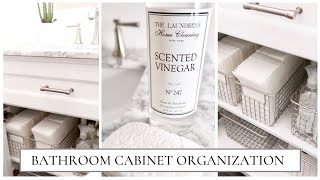 Bathroom Under Sink Cabinet Organization  Organize amp Clean With Me  Home Organizing Tips [upl. by Assillem]