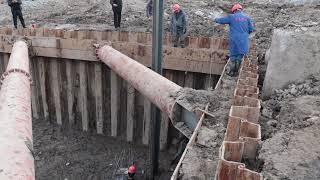 Vinyl PVC sheet pile installation [upl. by Elsworth]