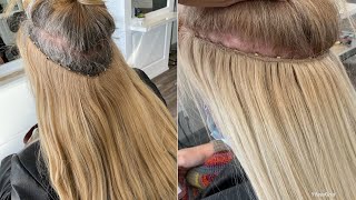 Hand Tied Weft Extensions Removal And Installation 🔥 12 Week Hair Growth Waterfall Method [upl. by Ecilayram]