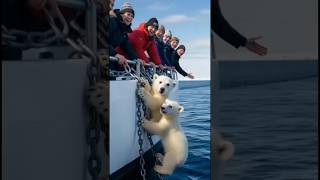 Polar Bear Rescue At Atlantic Sea Baby Twins giant [upl. by Domonic]