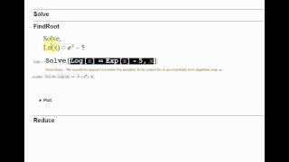 Solve Equations in Mathematica using Solve FindRoot and Reduce [upl. by Iaverne]