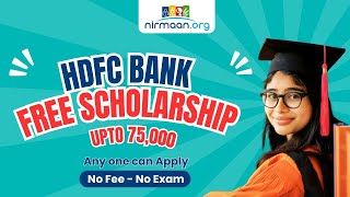 HDFC Scholarship 202425  75000 for All students  Complete information scholarship [upl. by Nayt]