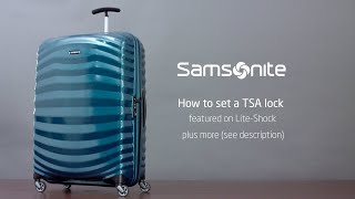 Samsonite LiteShock  How to set the TSA Lock code [upl. by Alexio]