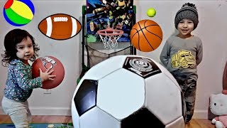 Learn Different Sport Ball Names for Children  Toddlers Learning and Playing with Sports Toys [upl. by Ahsenaj769]