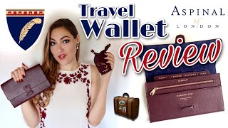 Review Aspinal of London Travel Wallet  is it worth it Burgundy Saffiano leather  luggage tags [upl. by Feinberg37]