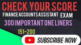 CHECK YOUR SCOREJKSSB IMPORTANT ONE LINERS FOR FINANCE ACCOUNTS ASSISTANT [upl. by Skcirdnek]