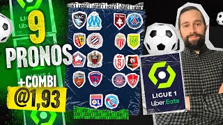 Pronostic foot Ligue 1  Nos 9 pronos du weekend Lille Nice Toulouse Brest OM PSGCombi 193 [upl. by Dorrie446]