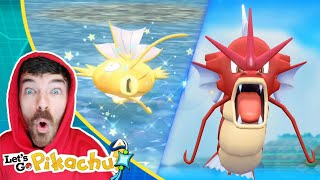 Shiny Magikarp amp Shiny Gyarados Caught Wild  Pokemon Lets Go Pikachu Extreme Shiny Living Dex [upl. by Hteazile]