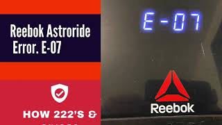 Reebok Treadmill Astroride A2 Error Code E07 E  07 Easy Fix E07 easy to follow how 222s [upl. by Atinor]