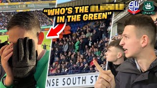 HOME FANS SING  to PIEFACE at Bolton vs Plymouth [upl. by Meredithe]