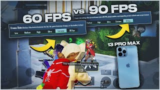 60 Fps Vs 90 Fps Iphone 13 Pro Max Comparison For BGMI  Pubg Mobile [upl. by Marala]