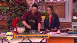 Receta Volteado de piña  Cocineros Mexicanos [upl. by Nerwal]