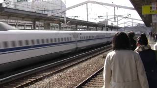 Nozomi Shinkansen N700 passing Himeji [upl. by Panchito]