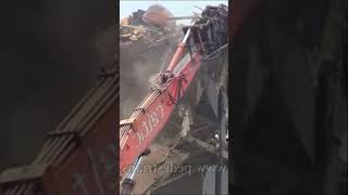 Building Gets Demolished By Crane Wrecking Ball 7 [upl. by Sutsugua]