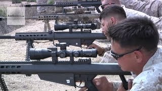 US Marines  Barrett M82M107 Sniper Rifle Live Fire Range [upl. by Htezzil]