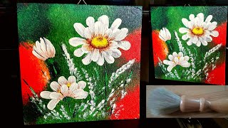 Blumen Malen Acryl mit Rasierpinsel Anfänger  Flowers Acrylic Painting Shaving brush for Beginners [upl. by Vernen]