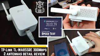 TPLink TLWA855RE 300Mbps 2 antenas Wifi Range Extender Speed test detail review [upl. by Iat]