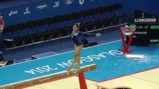 Dipa Karmakar IND  Beam  2014 Commonwealth Games All Around [upl. by Ojibbob]