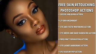 FREE PHOTOSHOP ACTIONS FOR SKIN RETOUCHING [upl. by Ojahtnamas]