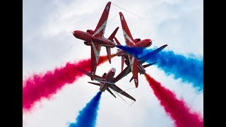 RIAT 2018 RAF Red Arrows Royal Air Force celebrates centenary 100RAF with spectacular air show 4K [upl. by Moureaux]