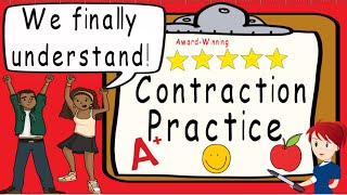 Contractions Practice in English  Award Winning Contractions Practice Teaching Video  Apostrophe [upl. by Ahsaekal]