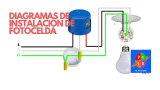 Como instalar fotocelda Diagrama electrico de fotocelda Conectar fotocelda a un foco [upl. by Harlamert]