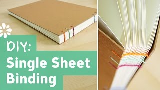 DIY Single Sheet Bookbinding Tutorial  Sea Lemon [upl. by Nahn]