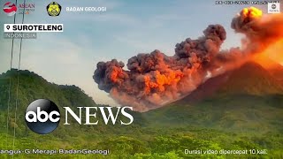 Indonesian volcano erupts [upl. by Elocin]