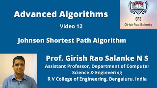 12 Johnsons Algorithm to find the Shortest Path [upl. by Eblehs]