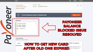 How To Resolve Payoneer Account Card Issue Balance Blocked And Get New Card [upl. by Maurits]