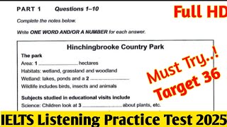 Hinchingbrooke Country Park IELTS Listening  Hinchingbrooke Country Park Listening IELTS Listening [upl. by Walli]