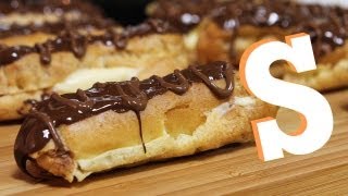 Chocolate Eclairs Recipe  Sorted Food [upl. by Nylarat849]