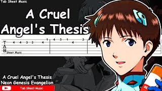 Neon Genesis Evangelion OP  A Cruel Angels Thesis Guitar Tutorial [upl. by Gian997]