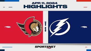 NHL Highlights  Senators vs Lightning  April 11 2024 [upl. by Snahc]