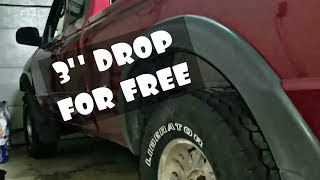 HOW TO LOWER A TRUCK FOR FREE LS SWAPPED RANGER DROP [upl. by Grenville]