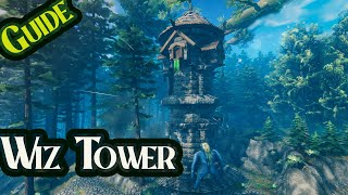 Valheim  How to build a Medieval Stone wizard Tower building Ep 5 [upl. by Beetner]