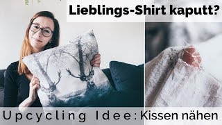 DIY Kissen nähen als Upcycling Idee für Kleidung [upl. by Amalita]