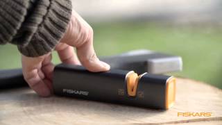 How to sharpen your axe using the Fiskars Sharpener [upl. by Atekahs]