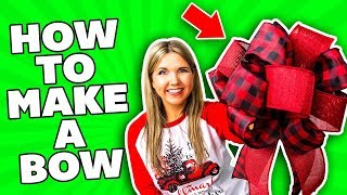 HOW TO MAKE A BOW 🎄 DIY Holiday 🎄 DIY Bow Tutorial [upl. by Nitsirk]