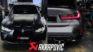 2021 BMW G80 M3 COMPETITION AKRAPOVIC EXHAUST  S58 POWERED WILD SEDAN [upl. by Schear]