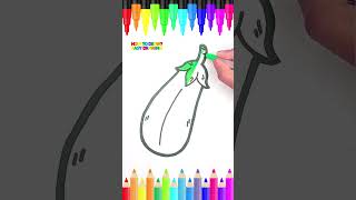 Easy Brinjal Drawing for Kids  Learn How to Draw a Cute Brinjal 🍆 [upl. by Ecirted]