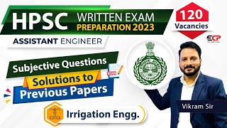 Irrigation Engineering  HPSC AE Solution to previous year subjective papers  Civil AE recruitment [upl. by Taft]