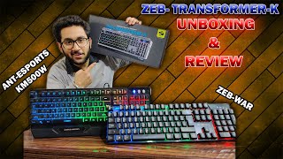 ZEBRONICS TRANSFORMERK  Gaming Keyboard  Unboxing amp Review [upl. by Naida]