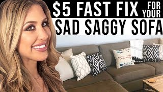 Saggy Couch Cushion Fix  Easy Pillow amp Cushion Makeover [upl. by Yedarb198]