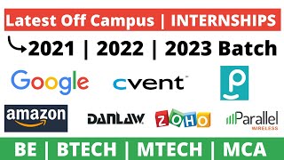 OffCampus INTERNSHIP For 202021  2022 BATCH  BE  BTECH  MCA MTECH  8 New Jobs For FRESHERS [upl. by Auka45]