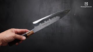 水野鍛錬所「源昭忠」本焼 和牛刀 デラックス 青二鋼 両鏡面 8寸  Honyaki DX Gyuto Mizuno Tanrenjo Minamoto Akitada Blue Steel [upl. by Adniram]