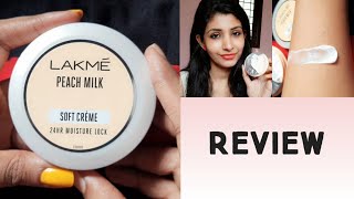 Lakme peach milk soft cream review  Lakme cream review  lakme light moisturiser [upl. by Tonneson]