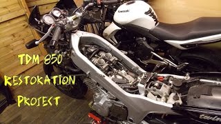 TDM 850 restoration Part 1 stripping the bike [upl. by Popele]